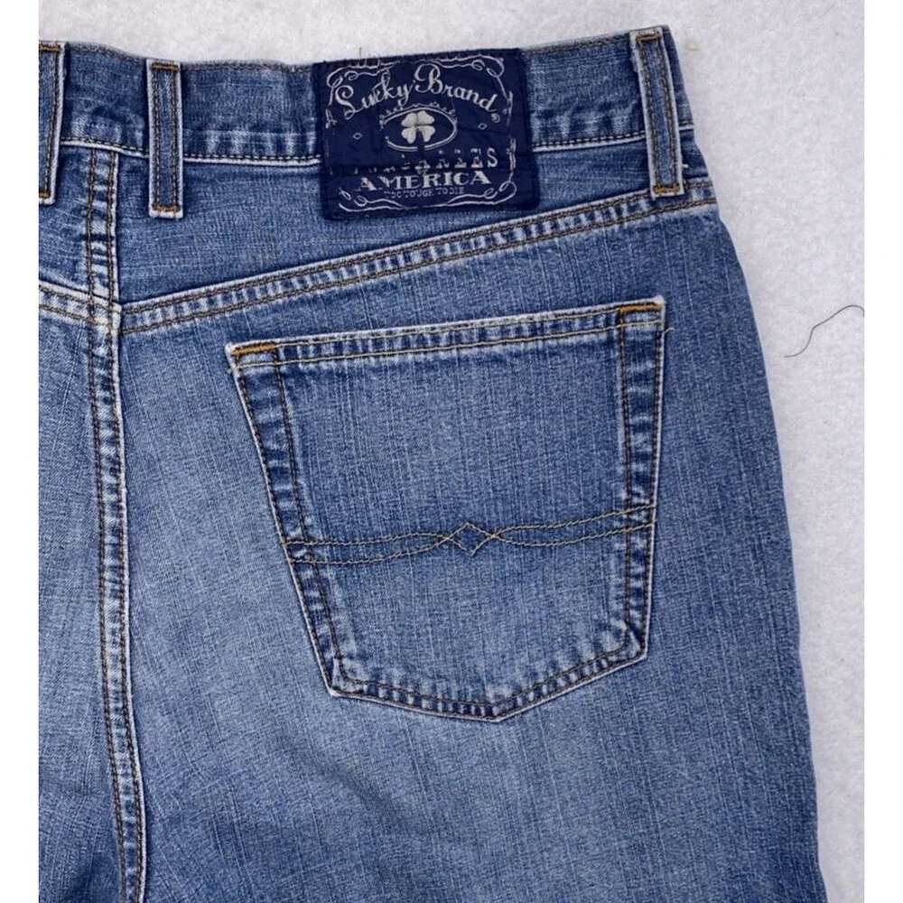 Lucky Brand Dungarees 36x28 Rivington Loose Fit Blue Jeans Vintage Made in Mexic